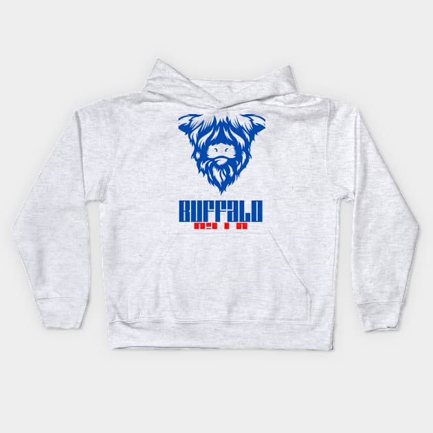 The buffalo bills design Kids Hoodie by MadeBYAhsan